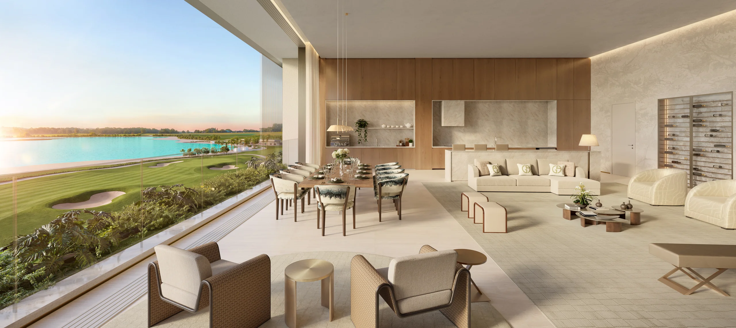 Living do Apartamento 281m² Vista Riviera