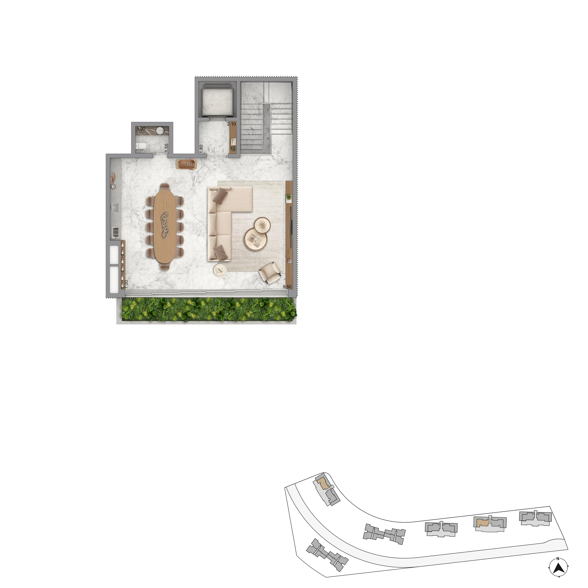 PLANTA TIPO DUPLEX SUPERIOR T2X281 P7