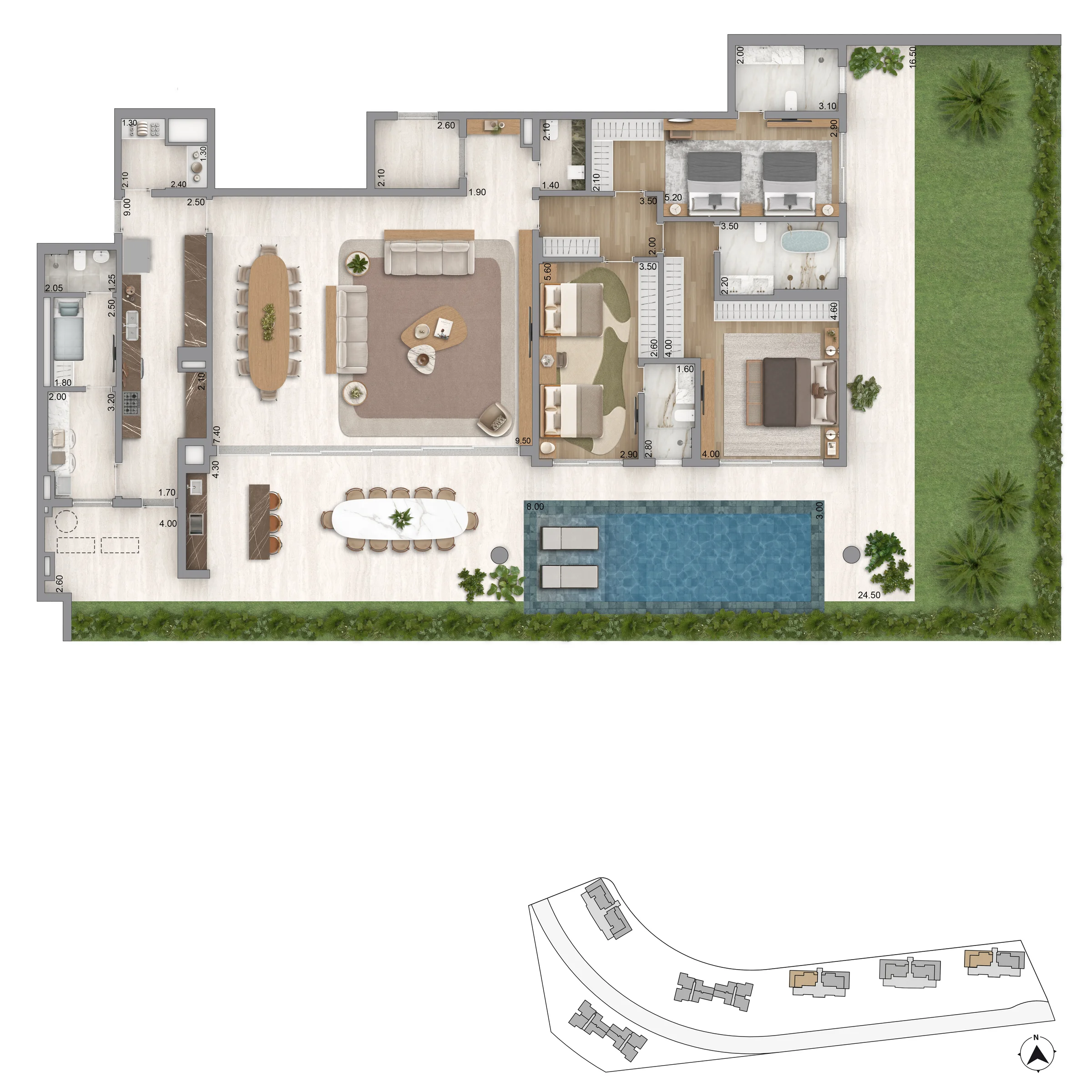 PLANTA TIPO GARDEN PADRAO T1X265 P8