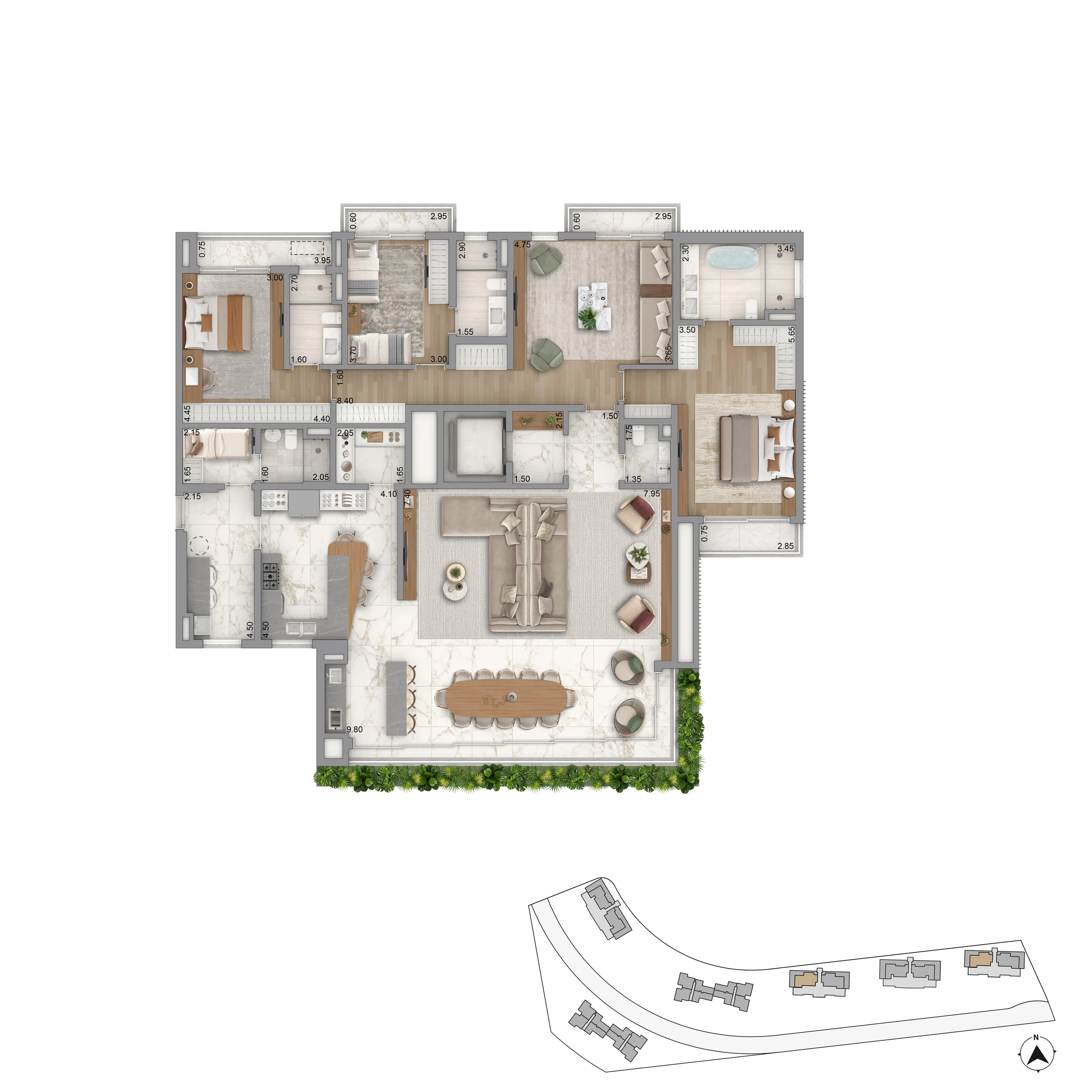 PLANTA TIPO OPCAO 01 T1X265 P8
