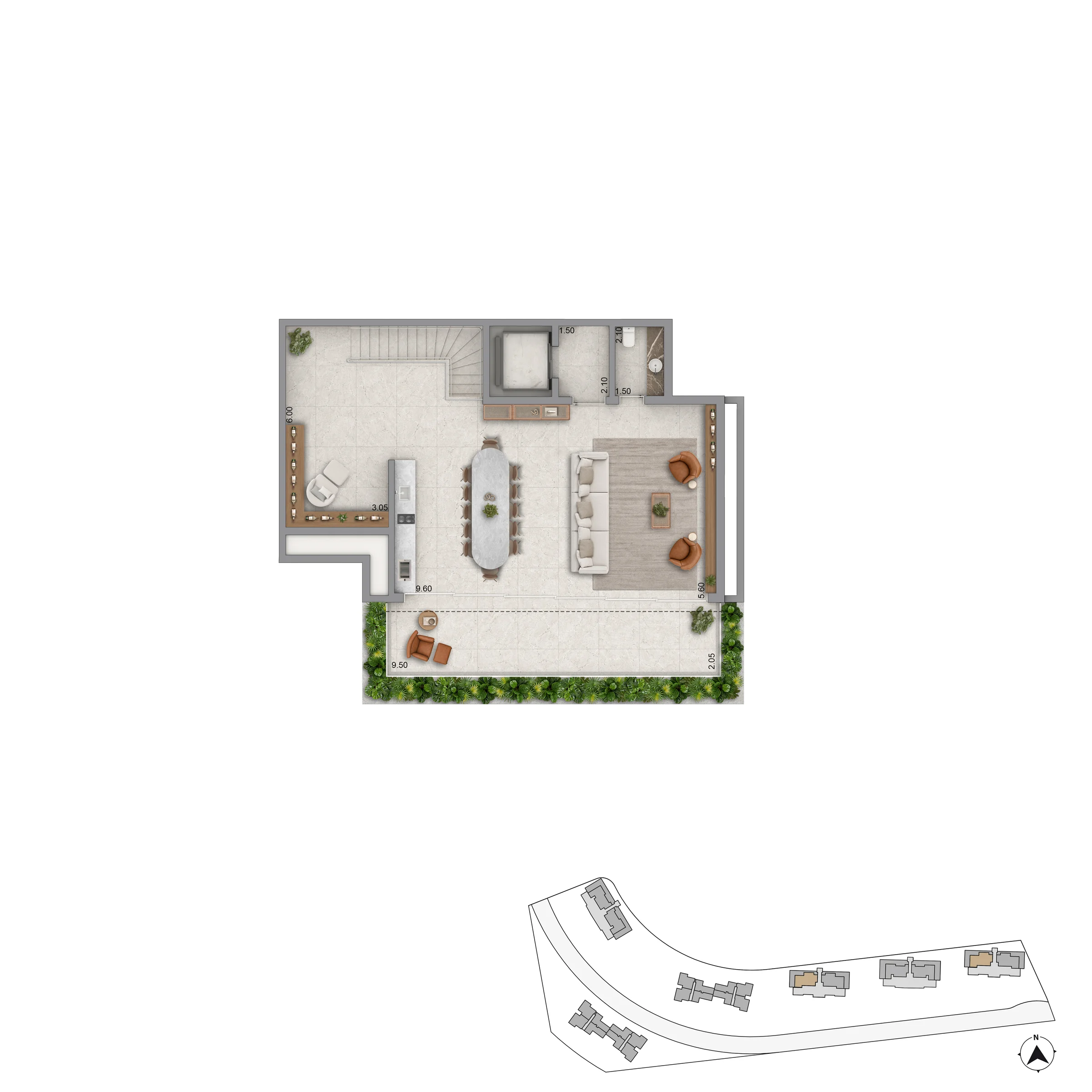 PLANTA TIPO DUPLEX SUPERIOR T1X265 P8