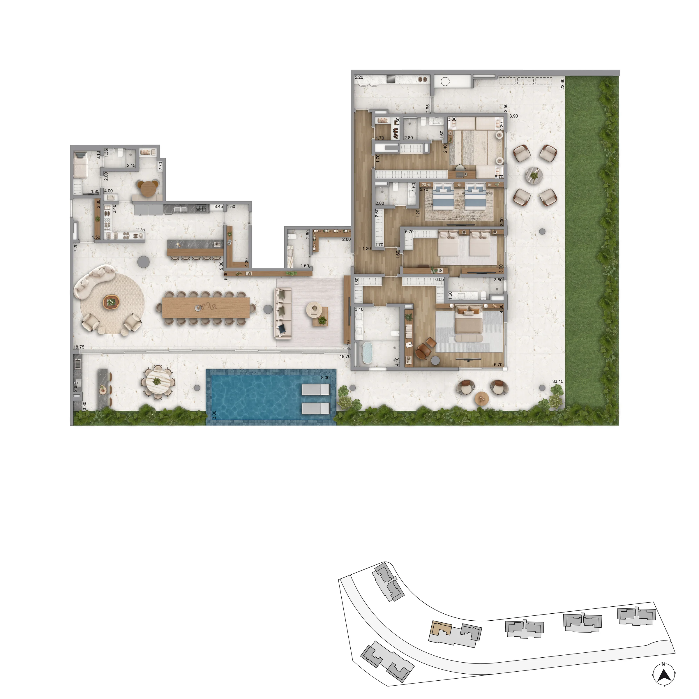 PLANTA TIPO GARDEN PADRAO T3X170 194 P8