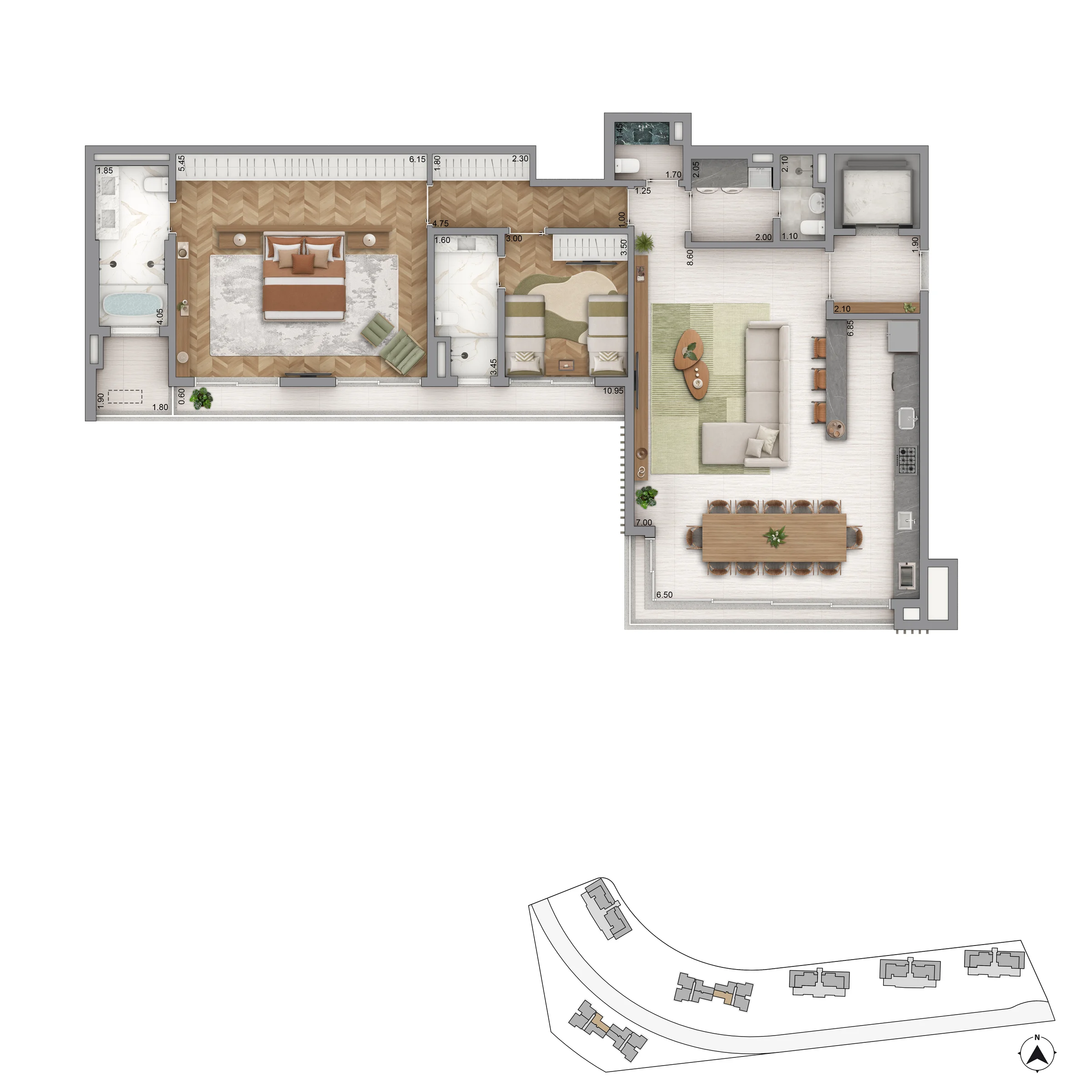 PLANTA TIPO 170m2 OPCAO 01 T3X145 180 P9
