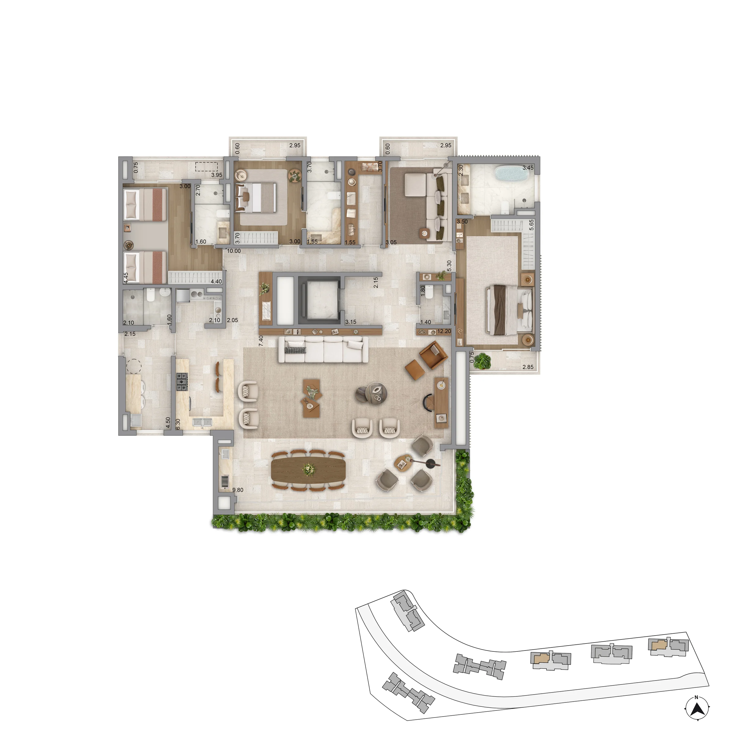 PLANTA TIPO OPCAO 02DECORADO T1X265 P5